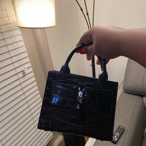 Brandon Blackwood Kuei Navy Croc Bag